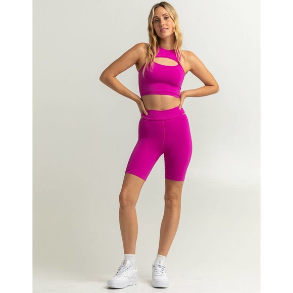 New FP Movement Witness the Fitness Magenta Bike Shorts Size M/L - Picture 1 of 6
